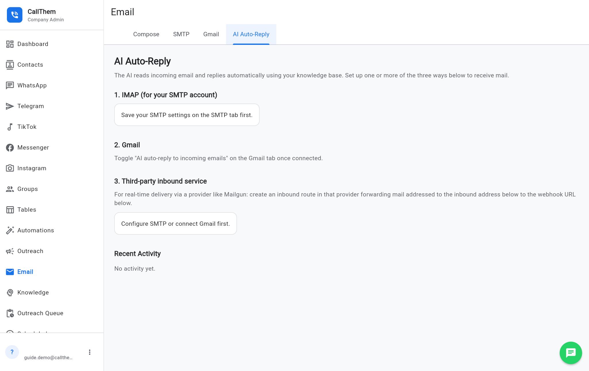 The AI Auto-Reply tab