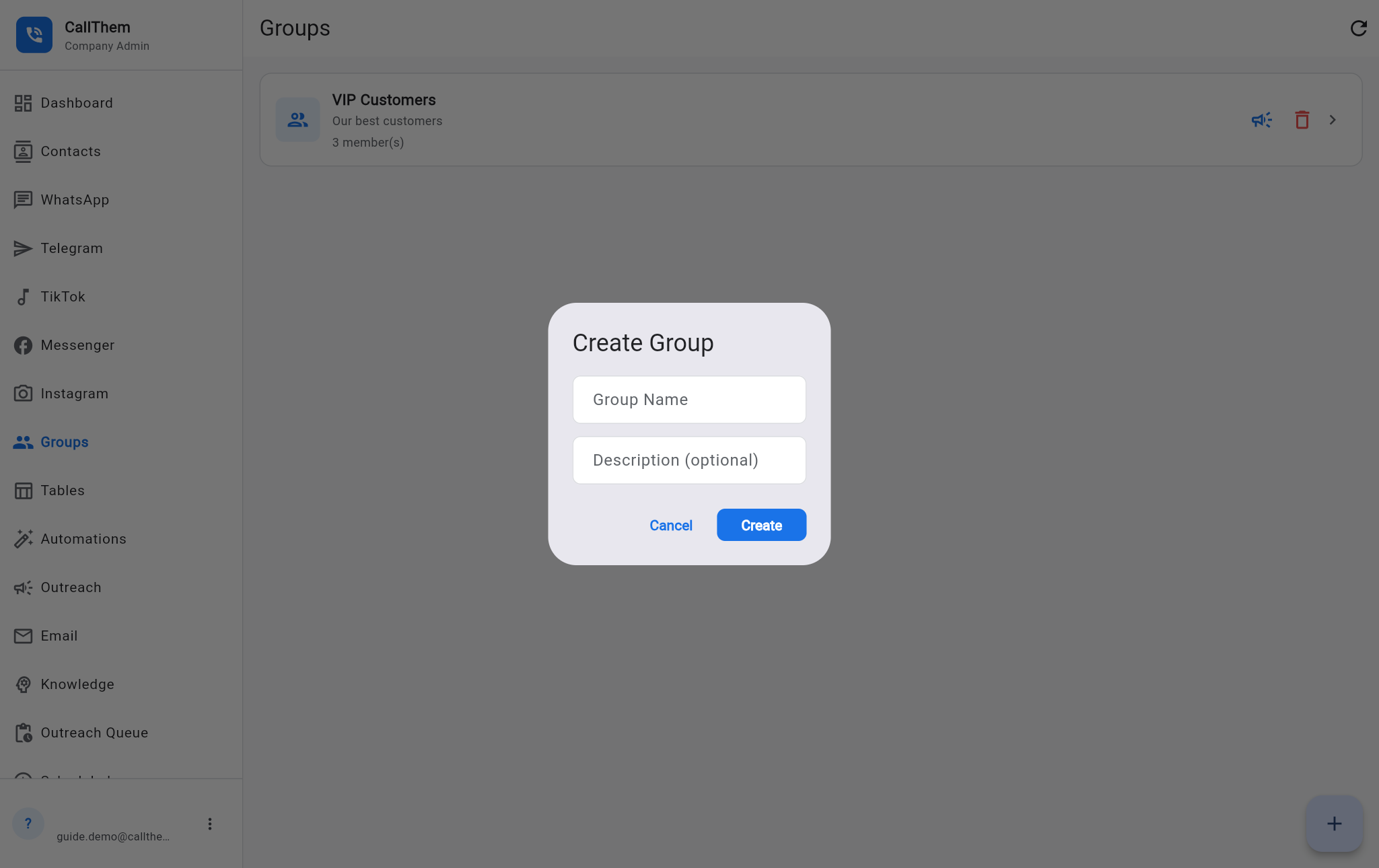 Creating a group