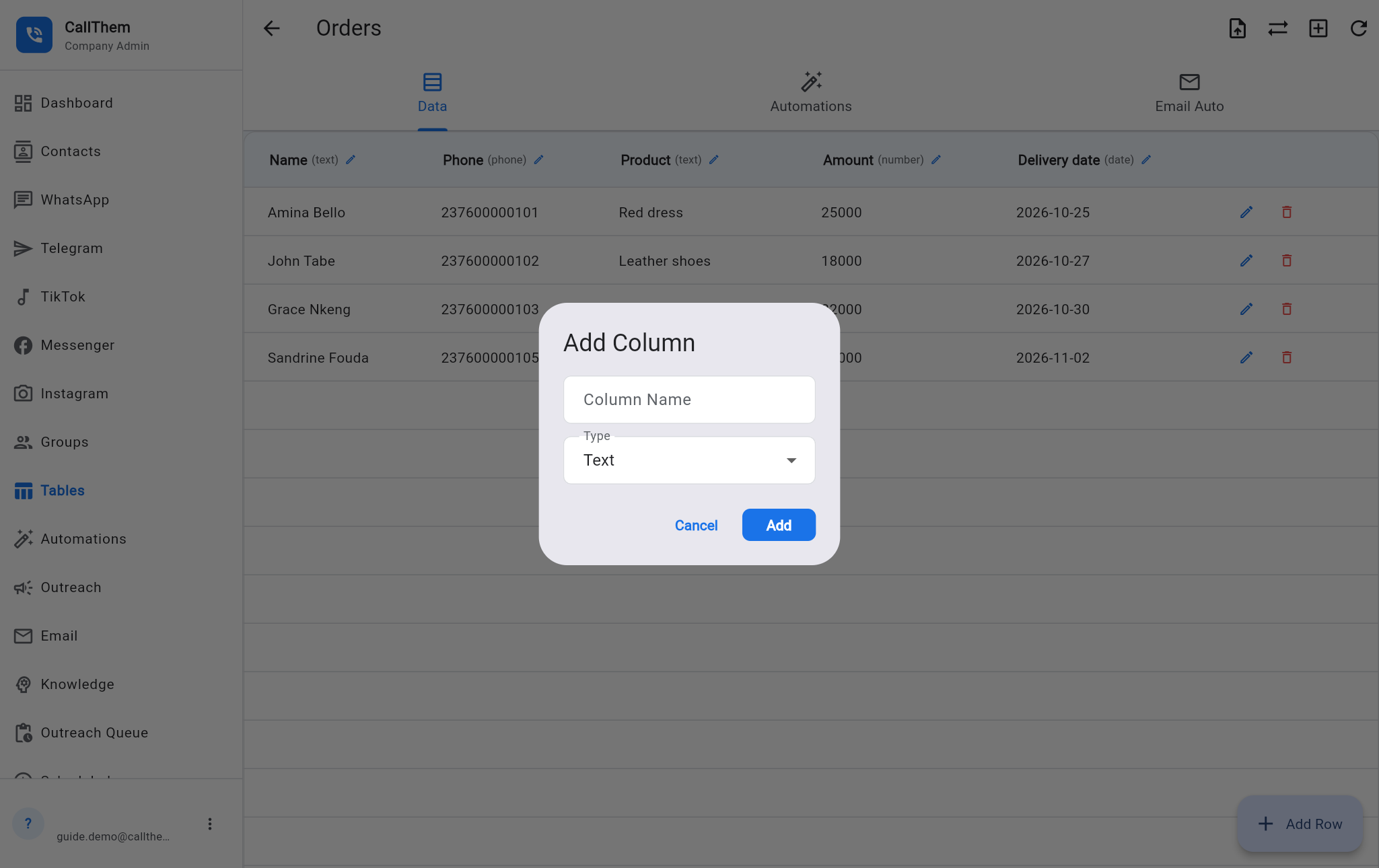Adding a column