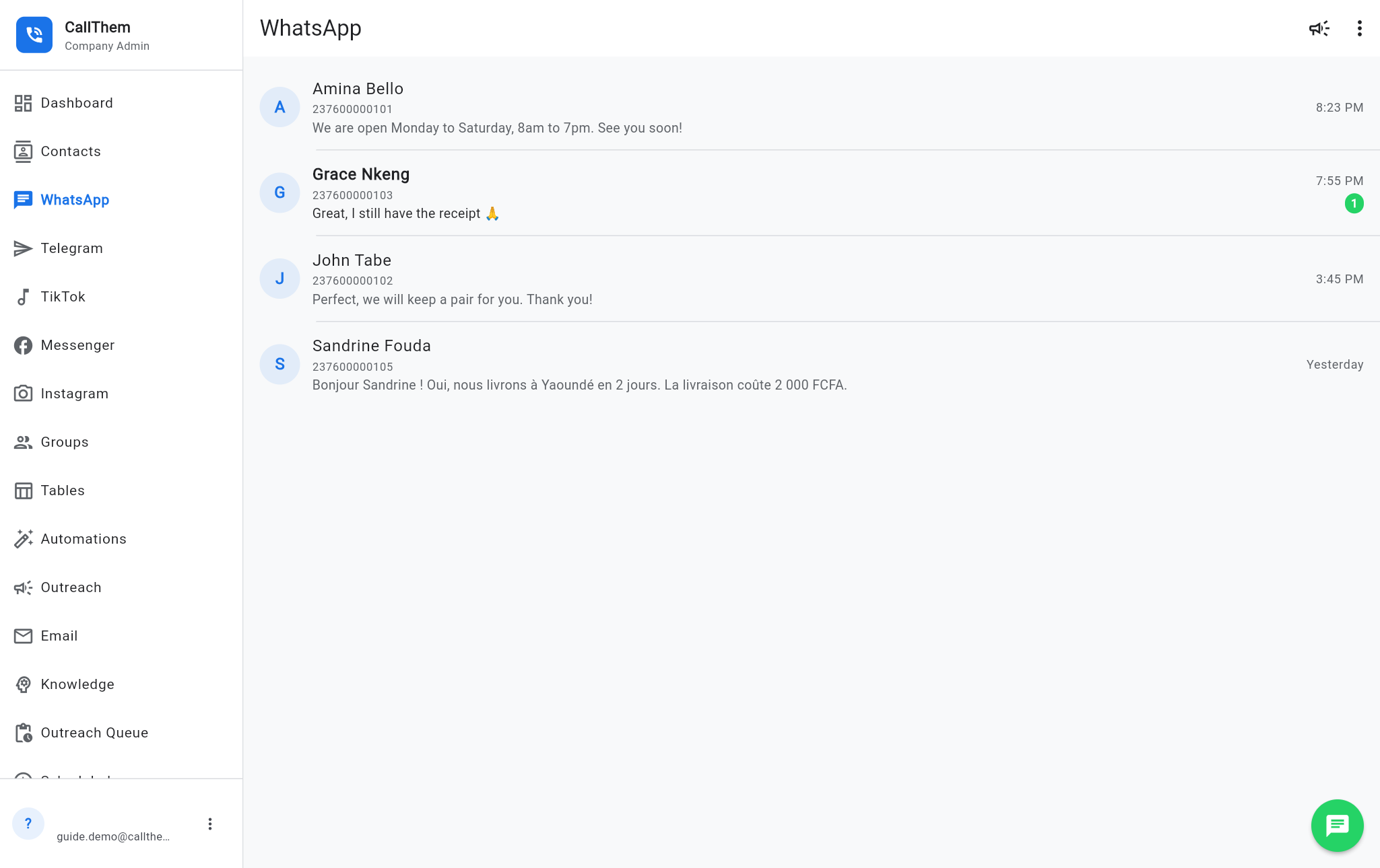 The WhatsApp inbox